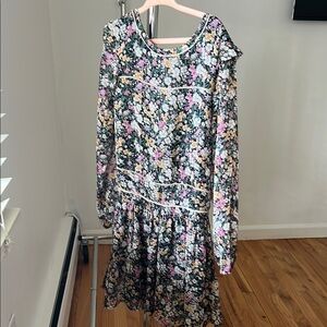Girls Imoga floral chiffon Sleeve Dress